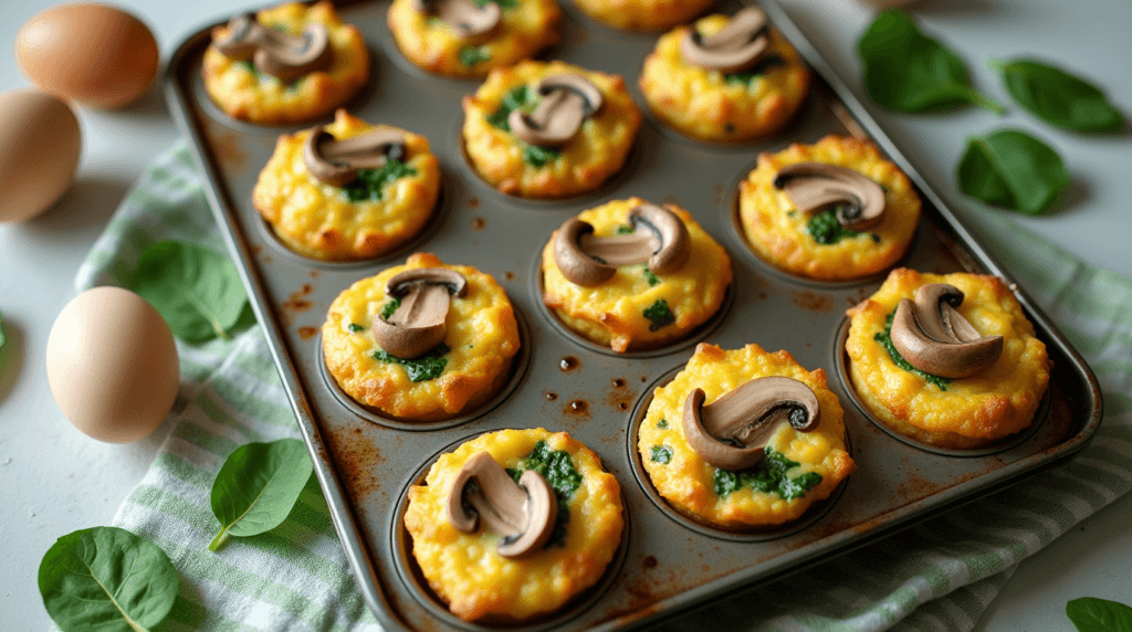 Spinach AND Mushroom Egg Muffins