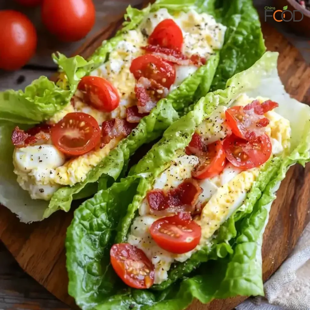 BLT Egg Salad Lettuce Wraps