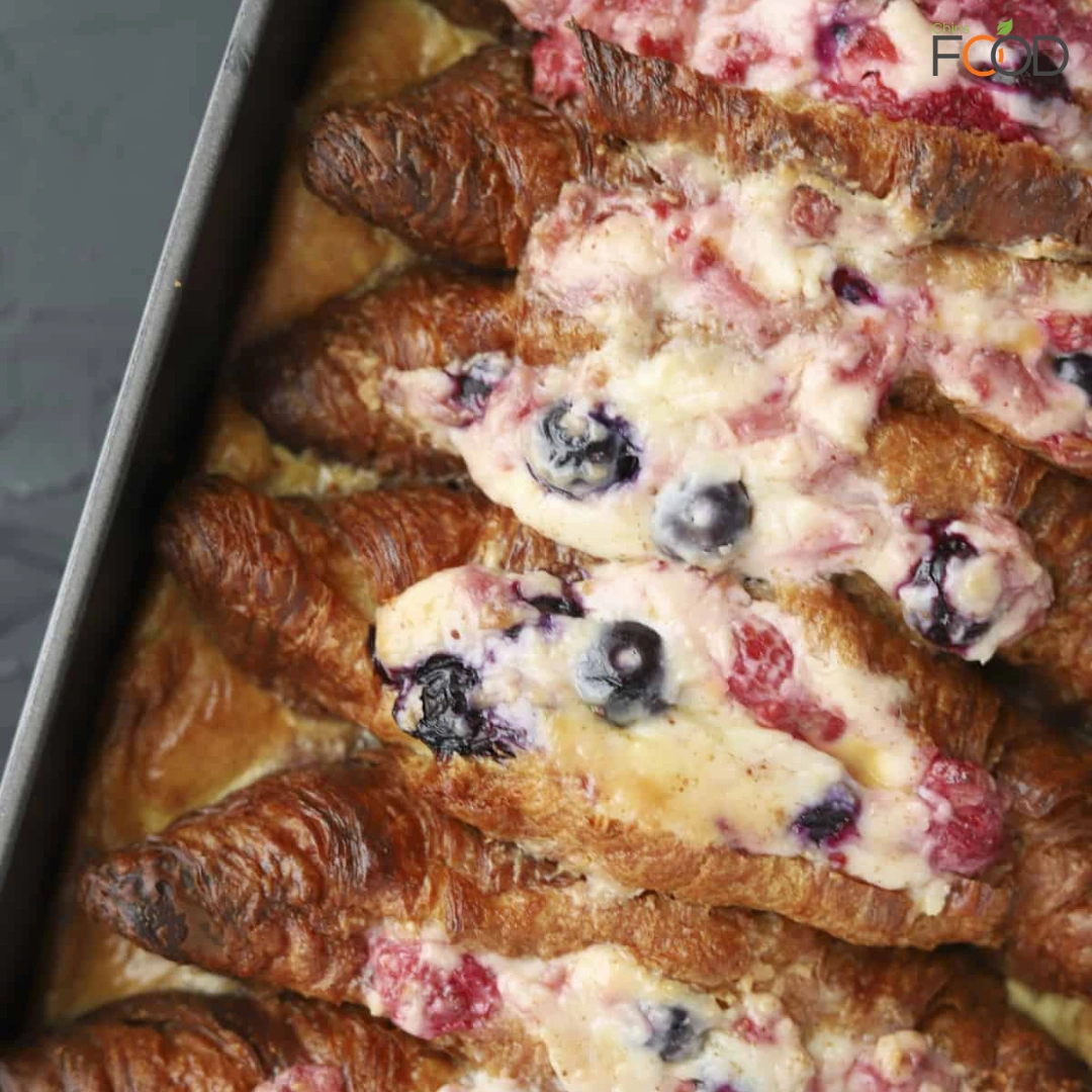 Berry Stuffed Croissant French Toast Bake